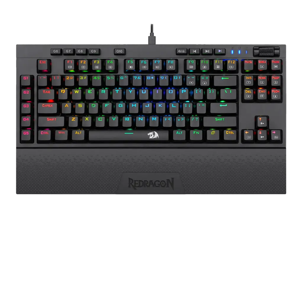 لوحة مفاتيح ألعاب ريد دراجون VISHNU K596RGB ميكانيكية بإضاءة RGB