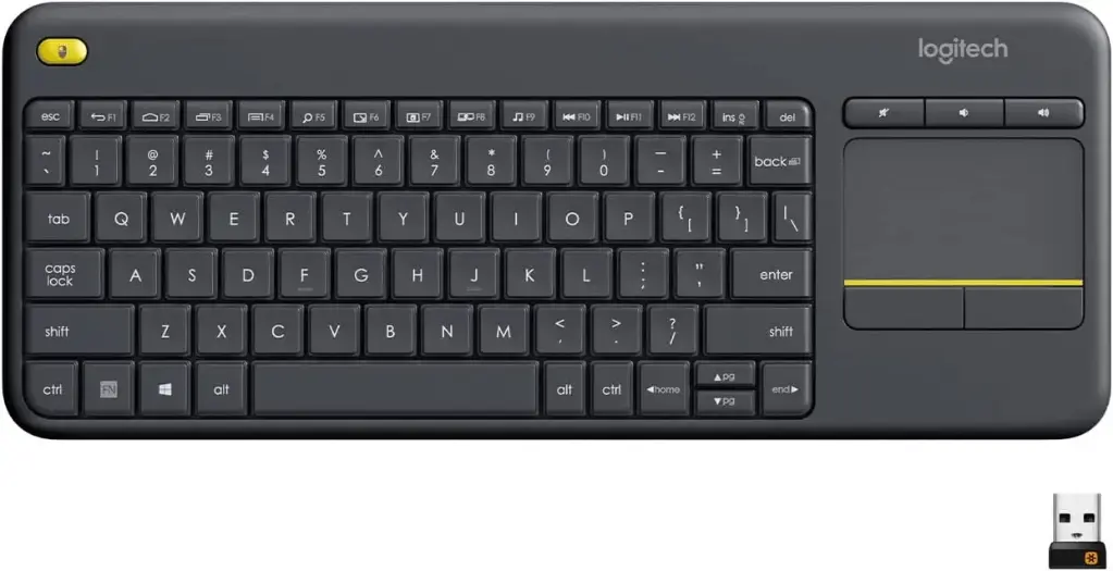 Logitech K400 Wireless Touch Keyboard & Mouse (Black) – Arabic + English