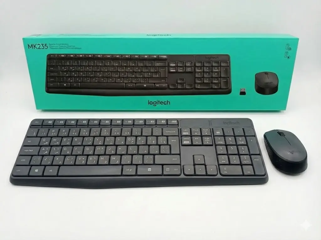 Logitech MK235 Wireless Keyboard and Mouse Combo (Black) – Arabic + English
