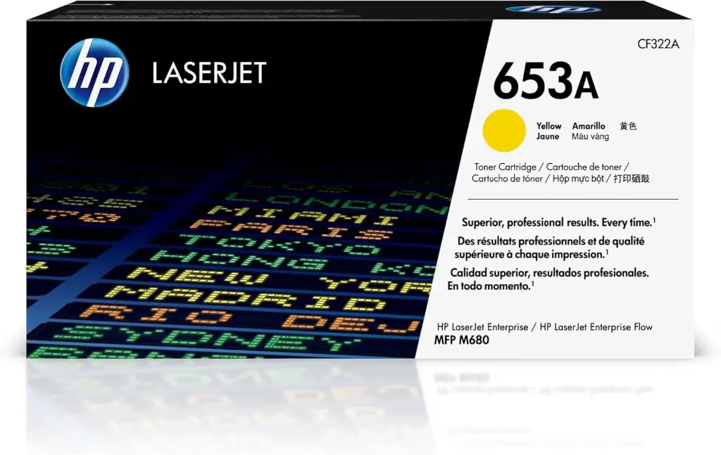 HP 653A Yellow Original Toner CF322A  حبر  اتش بي ليزر تونر رقم
