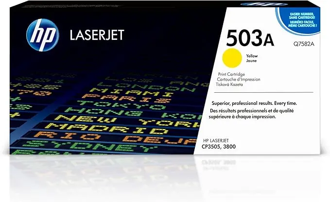 حبر اتش بي ليزر جت 503A أصفر أصلي ليزر تونر – Q7582A