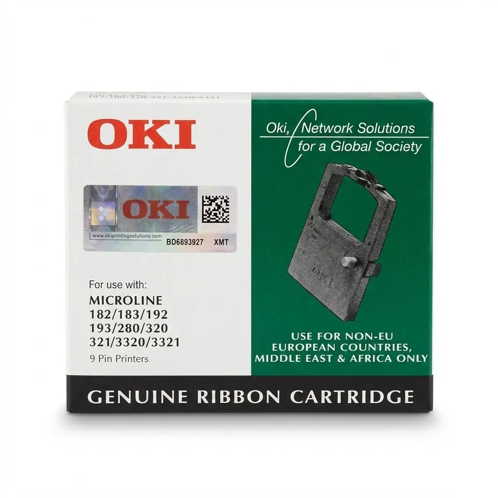 شريط أوكي أصلي – OKI Ribbon for Microline 9-Pin Printers (182 / 183 / 192 / 193 / 280 / 320 / 321 / 3320 / 3321)