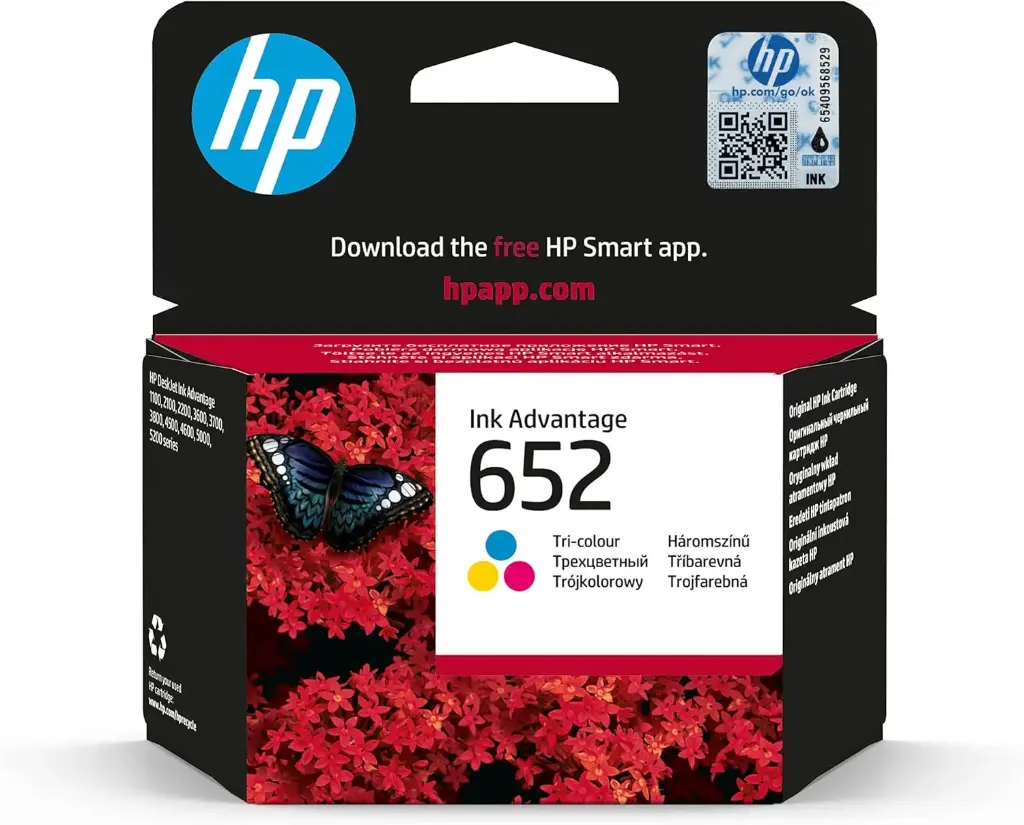 حبر اتش بي ديسك جت 652 ملون (Tri-Color) أصلي – F6V24AE