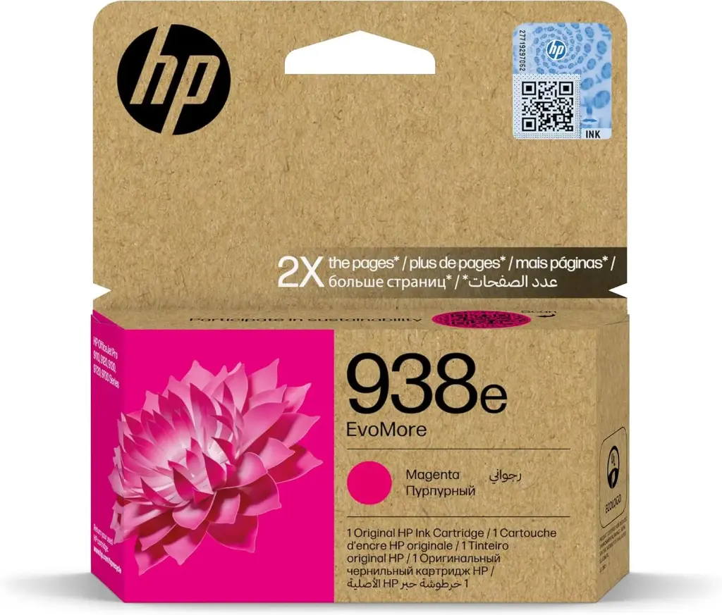 حبر اتش بي اوفيس جت 938e EvoMore أرجواني (Magenta) أصلي