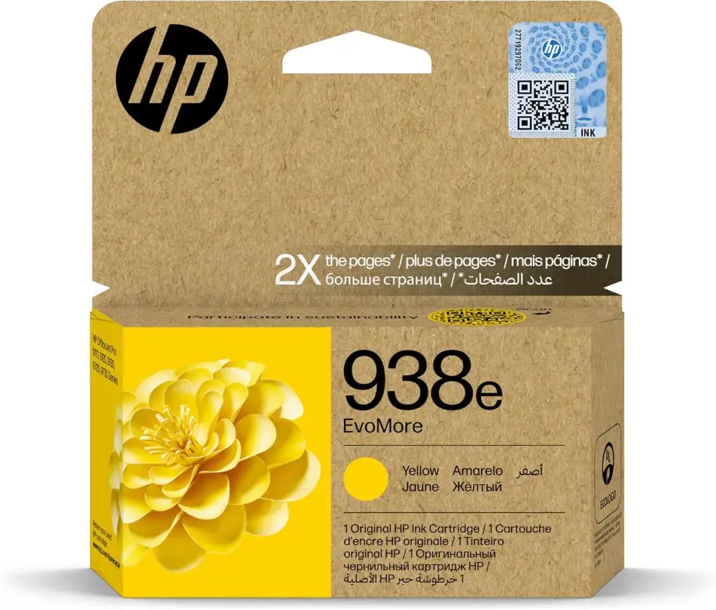 HP 938e EvoMore Yellow Original Ink Cartridge 4S6Y1PE  