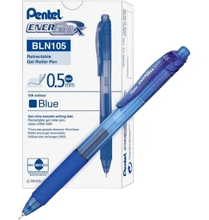 Pentel Blue Pen, BLN105-CH, Size 0.5mm Box 12 Pcs 