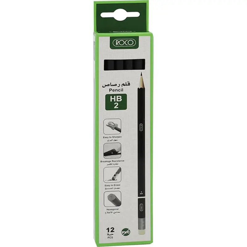 Roco Pencil With Eraser 2HB Black RQ-190601
