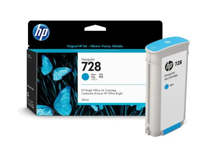 HP 738 Cyan Ink Cartridge (130ml) 498N5A