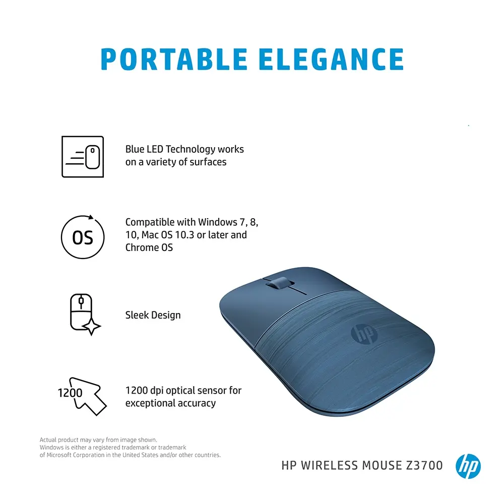 HP Z3700 Wireless Mouse (Blue / Cyan)