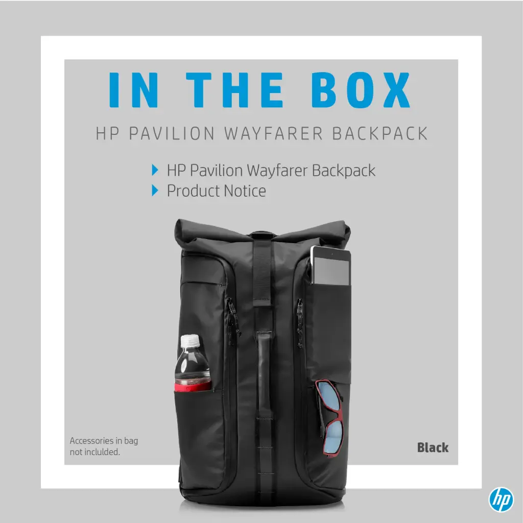 حقيبه ظهر HP Pavilion Wayfarer للابتوب مقاس 15.6 بوصة – موديل (5EE95AA)