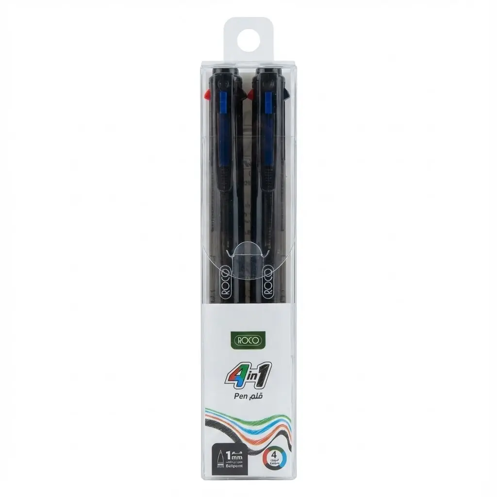 Roco Pen 4 in 1 – 1mm – 2pcs Pack – Code: RQ-28301BLK2