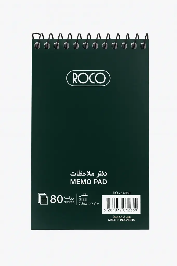 Roco Spiral Memo Pad A7 – 80 Sheets – Code: RQ-14083