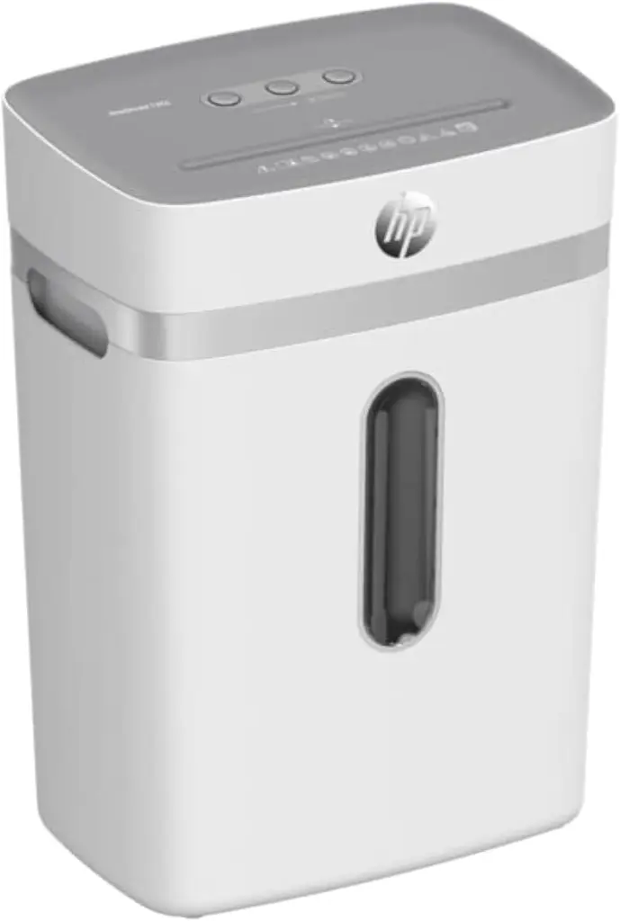 HP OneShred 12CC Shredder Security Level P-4 Cross Cut 12 Sheets 23L Bin White