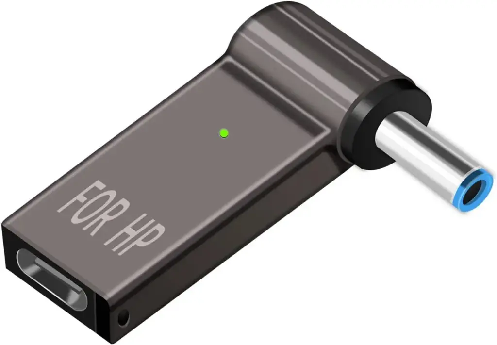 HP USB C to 4.5mm Laptop Charging Adapter Female Type C to Male DC 4.5 x 3.0mm Barrel Jack Plug Converter 100W 