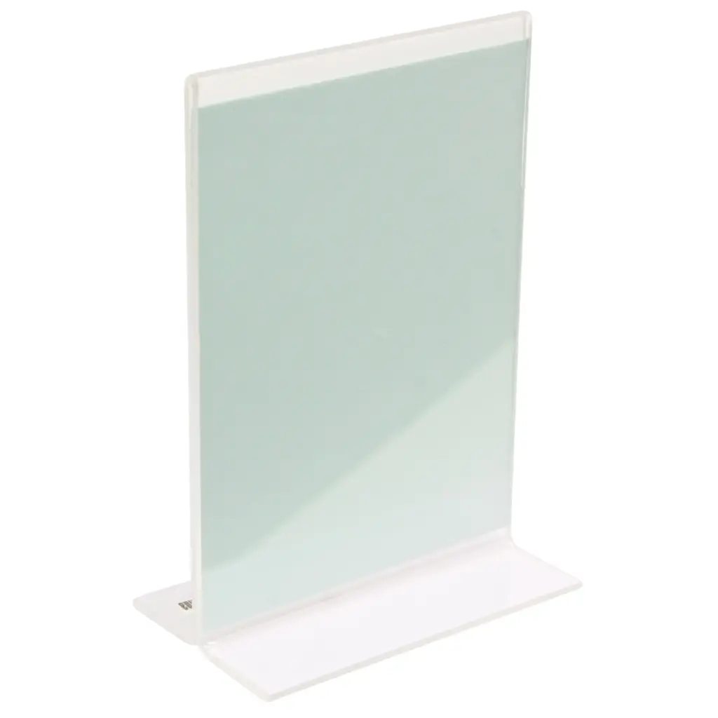 Deflecto Dial T-Stand Sign Holder with Pocket 8.89 × 12.7 cm Clear -376376