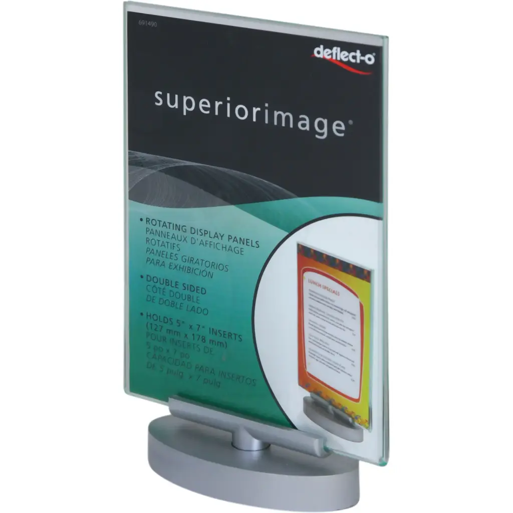 Deflecto Superior Image Rotating Acrylic Table Sign Holder 12.7 × 17.7 cm Clear -328782