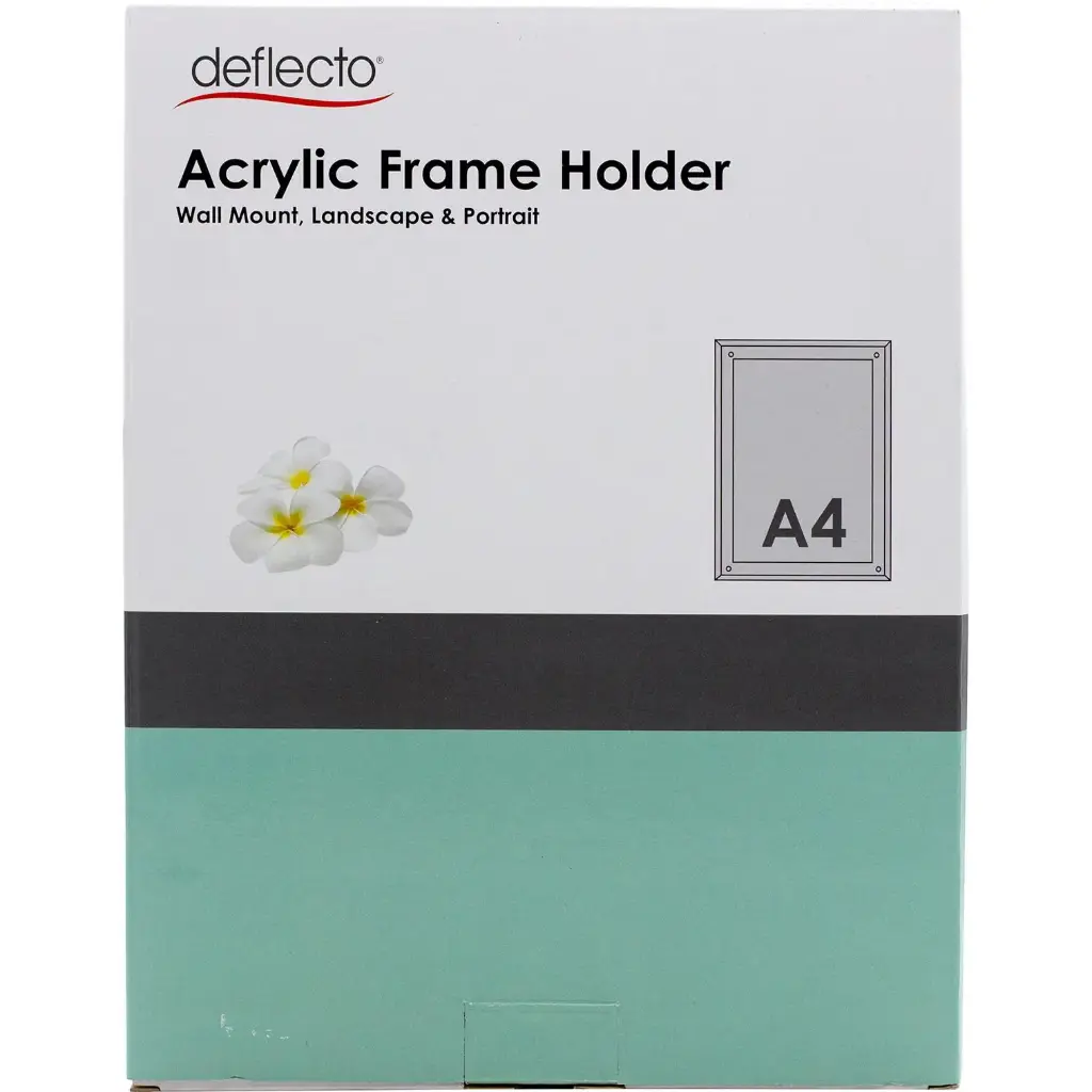 Deflecto Acrylic Frame Wall Sign Holder A4 Size Clear -454989