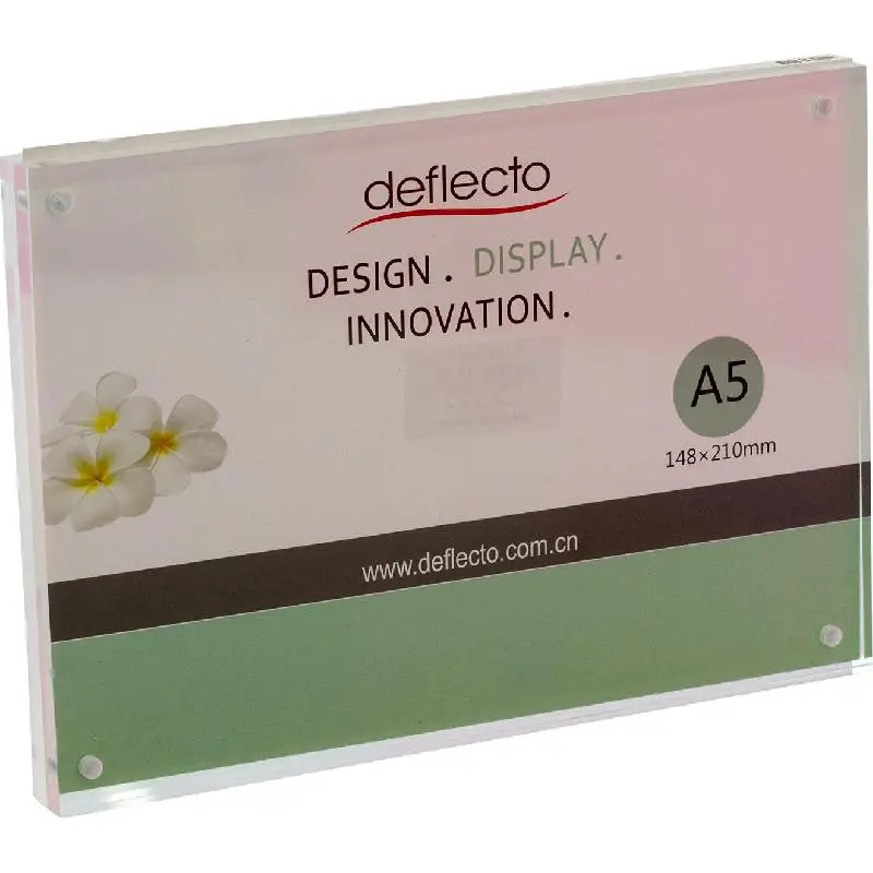 Deflecto Clear Acrylic Name Holder A5 Tabletop -482706