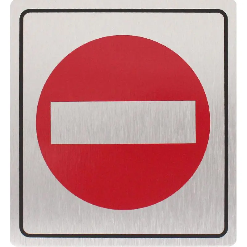 Deflecto Self-Adhesive No Entry Sign Bilingual (Arabic/English) Silver/Red -565299