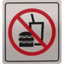 Deflecto Self-Adhesive No Food and Drink Sign Bilingual (Arabic/English) Silver/Red -565307