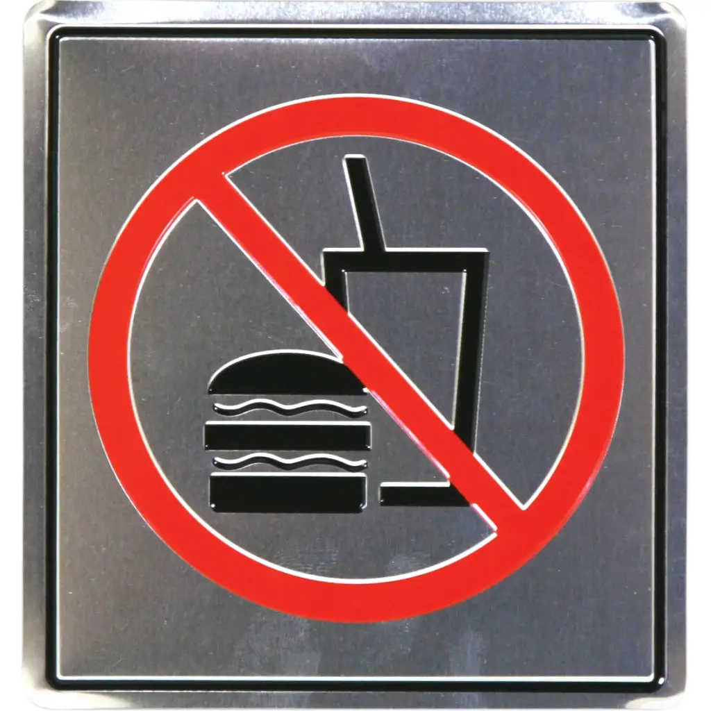 Deflecto Self-Adhesive No Food and Drinks Sign -309208