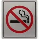 Deflecto No Smoking Self-Adhesive Sign Bilingual (Arabic/English) Silver/Red -565300