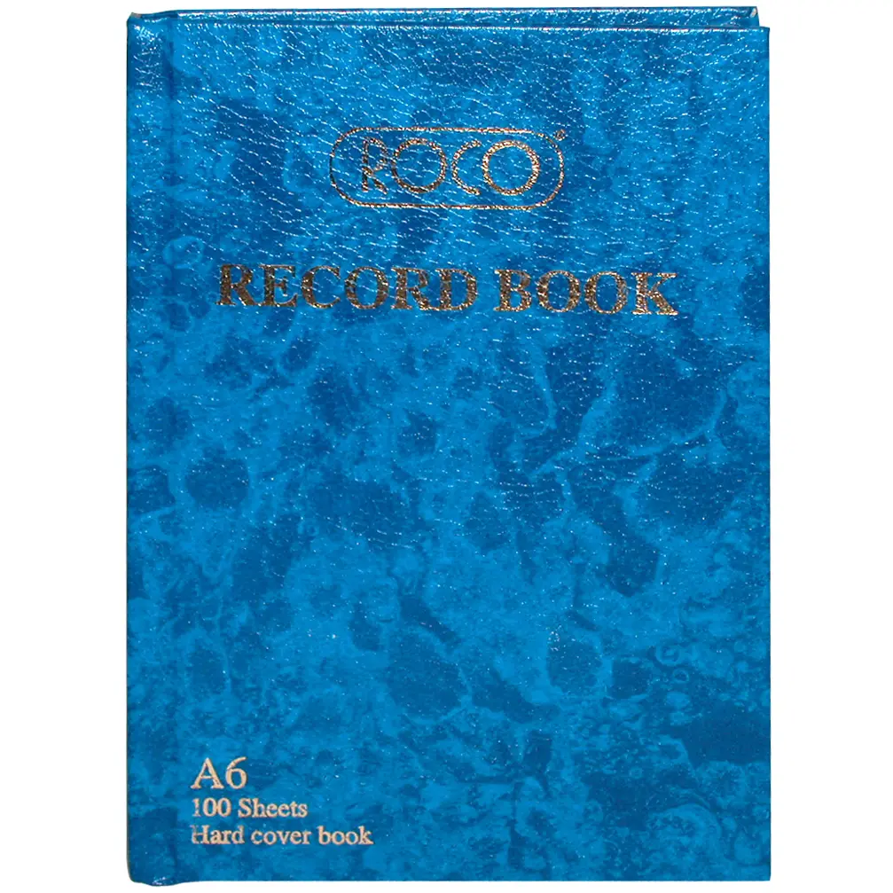 ROCO Record Book 200 Pages (100 Sheets) A6 Size 10.41 × 14.99 cm - 23516BLE