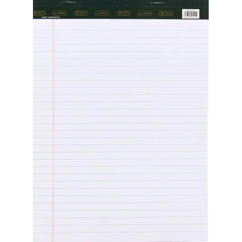 ROCO Plain Writing Notebook A4 80 Pages (40 Sheets) Lined White - 23011