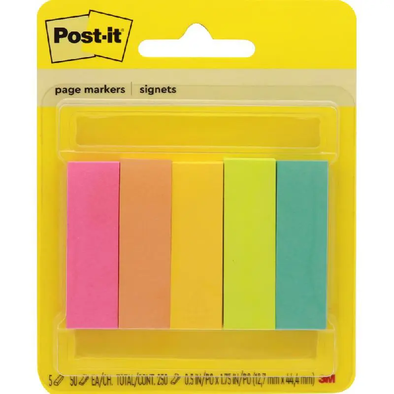 3M Post-it 6705 Page Marker Flags Assorted Colors - 6705AF