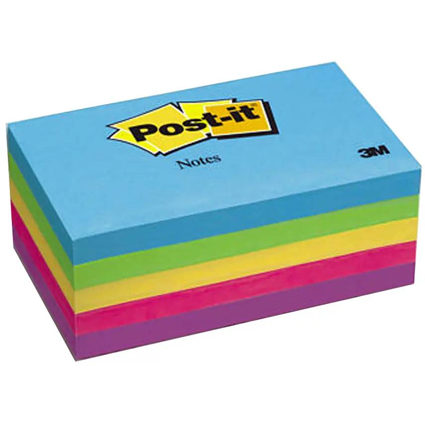 3M Post-it Sticky Notes Assorted Colors Rectangle 5 x 3 Inch (500 Sheets) - 5555UC