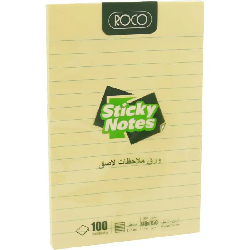 ورق ملاحظات لاصقة روكو مسطر باستيل 150 × 98 ملم (100 ورقة) - 6546P