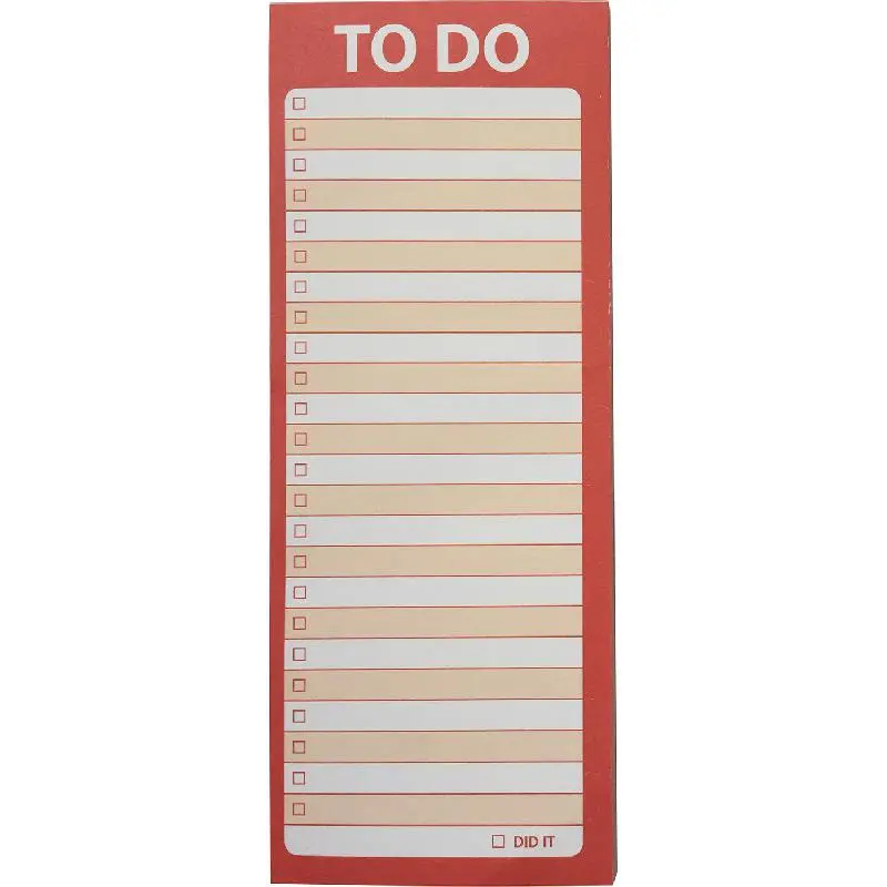 ورق ملاحظات لاصقة روكو مسطر مطبوع "TO DO" أبيض/أحمر - MP76196TD
