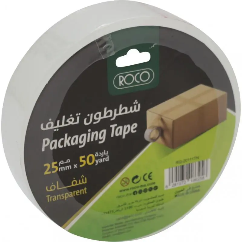 شطرطون لاصق روكو تغليف شفاف 25 ملم × 50 ياردة (20111TN)