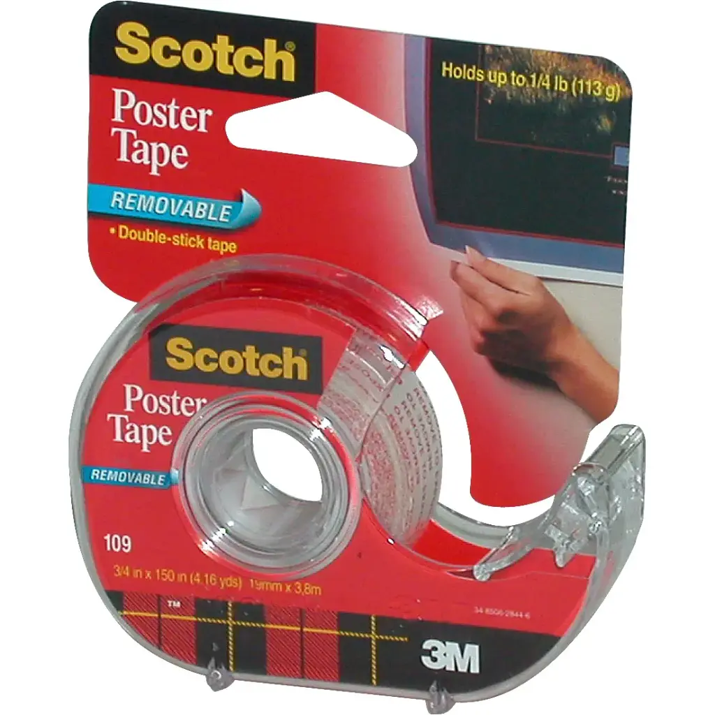 شطرطون لاصق3M سكوتش  من الوجهين (Poster Tape) شفاف – 50902