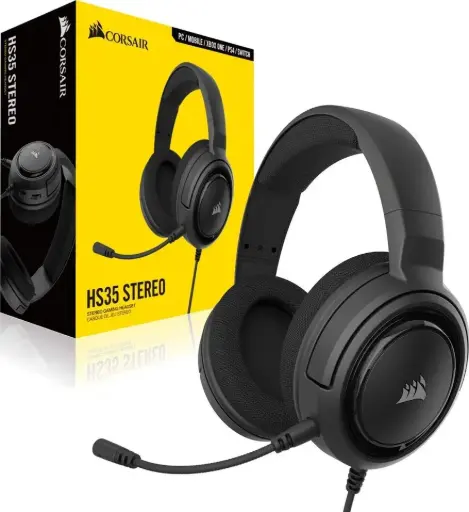 [Corsair HS35-Headset] سماعة ألعاب ستيريو كورسير HS35 مع مايكروفون وكؤوس أذن مريحة