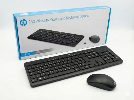 [HP Keyboard 230] HP 230 Wireless Keyboard and Mouse Combo (Black) – 1600 DPI, English/Arabic