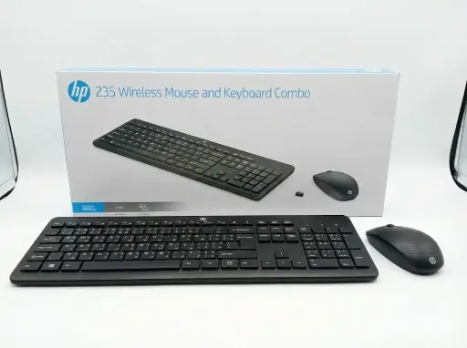 [HP 235 Mouse and Keyboard] لوحة مفاتيح وفأرة اتش بي اللاسلكية 235 – (أسود) عربي + إنجليزي