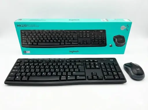 [MK270] لوحة مفاتيح وفأرة لوجيتك MK270 اللاسلكية –(أسود) عربي + إنجليزي