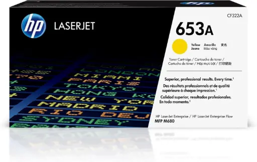 [CF322A] HP 653A Yellow Original Toner CF322A  حبر  اتش بي ليزر تونر رقم
