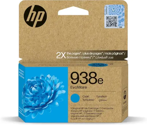 [938e Cyan] HP 938e EvoMore Cyan Original Ink Cartridge 4S6X9PE  