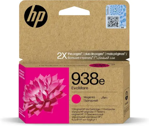 [938e Magenta] HP 938e EvoMore Magenta Original Ink Cartridge 4S6Y0PE 