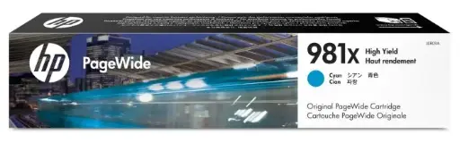 [981XCyan] HP 981X Cyan High Yield Original PageWide Ink Cartridge – L0R09A
