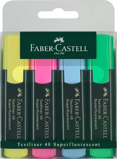 [Faber-Castell FB-154804 Highlig] اقلام تظليل فاير كاستل 4 الوان - FB-154804