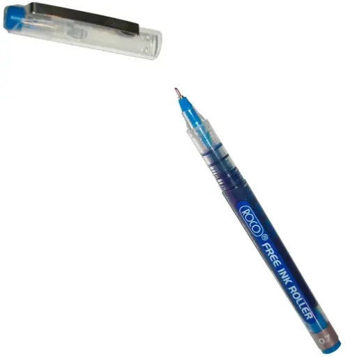 [RQ-28520BLE Roler ball Pen Blue] قلم روكو رولر حبر حر 0.7 مم أزرق – عبوة 12 – الكود: RQ-28520BLE