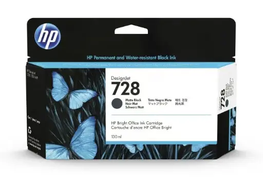 [HP 728 MK 130 Ml] HP 728 Matte Black Plotter Ink T730/T830 130ML-3WX25A