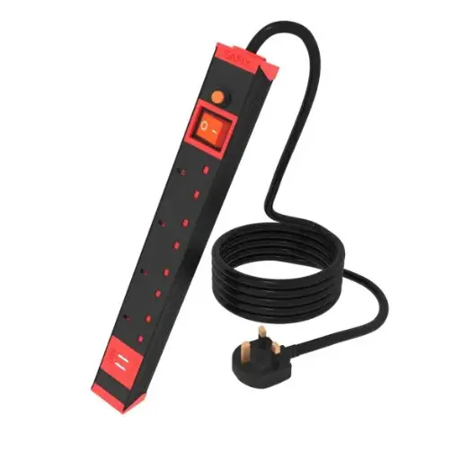 [Safix Extension Cord 3M] توصيلة كهربائي Safix بأربع مخارج (3 يارد) مع منفذين USB