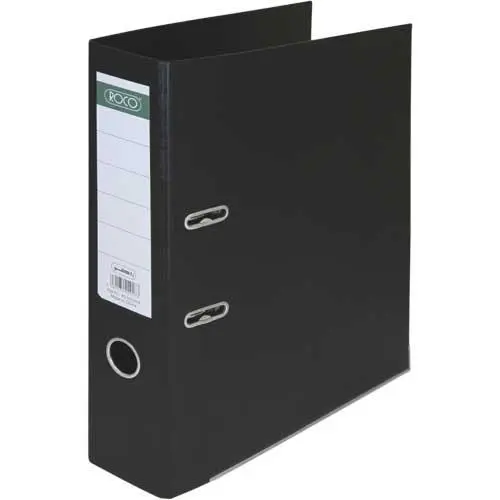 [RQ-29352BLK-Roco Box File F4 Black] ملف بوكس فايل روكو بلاستيك مقاس F4 / A4 بعرض 7.5 سم – لون أسود