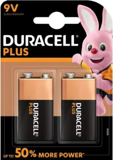 [DB9VP2] Duracell Battery 9V - 2 Pcs Pack