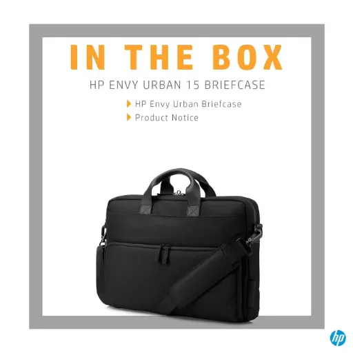 HP Envy Urban Laptop Bag 15.6 Inch, Black/Grey – 7XG57AA