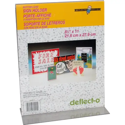 Deflecto Fomies T-Shape Acrylic Table Sign Holder 21.6 × 27.9 cm -8775